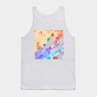 Blue purple yellow red watercolor handpainted Tank Top